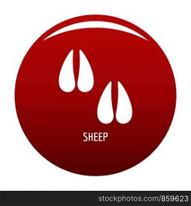 Sheep step icon. Simple illustration of sheep step vector icon for any design red. Sheep step icon vector red