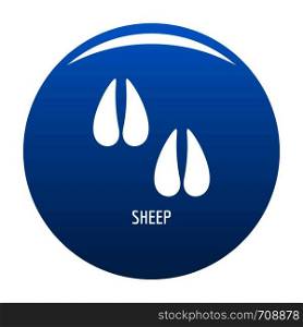Sheep step icon vector blue circle isolated on white background . Sheep step icon blue vector