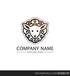 Sheep vector icon animal logo design silhouette illustration