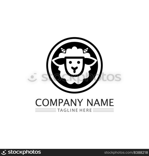 Sheep vector icon animal logo design silhouette illustration