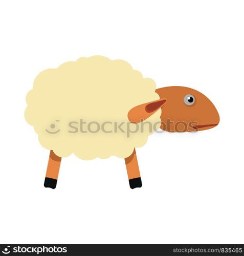 Sheep with shadow icon. Flat illustration of sheep with shadow vector icon for web isolated on white. Sheep with shadow icon, flat style