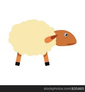 Sheep with shadow icon. Flat illustration of sheep with shadow vector icon for web isolated on white. Sheep with shadow icon, flat style