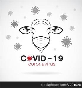 Sheeps wearing a mask to protect against the covid-19 virus., Breathing mask on sheep face flat vector icon for apps and websites. Easy editable layered vector illustration.