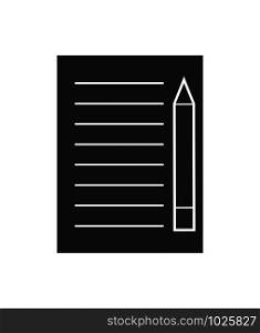 Sheet and a pen. Icon for design and decoration of sites and applications, flat design.