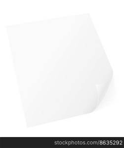 sheet of paper with folded corners stock vector illustration isolated on white background