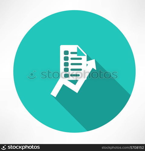 sheet with diagram icon. Flat modern style vector illustration