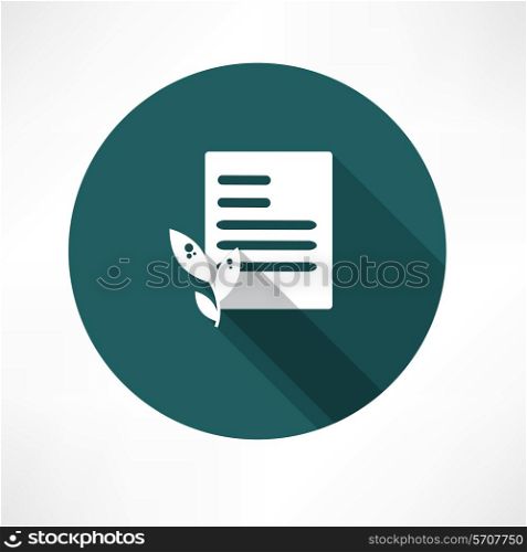 sheet with leaves Flat modern style vector illustration