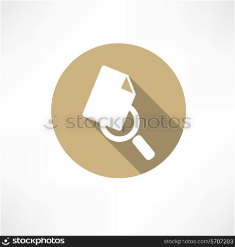 sheet with magnifying glass icon Flat modern style vector illustration