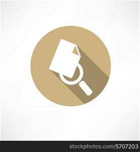 sheet with magnifying glass icon Flat modern style vector illustration