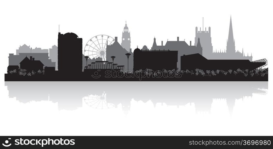 Sheffield city skyline silhouette vector illustration