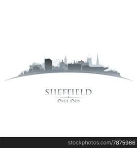 Sheffield England city skyline silhouette. Vector illustration
