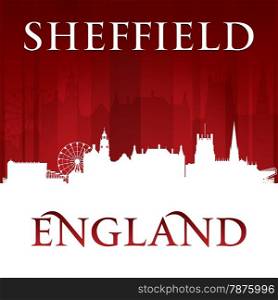Sheffield England city skyline silhouette. Vector illustration