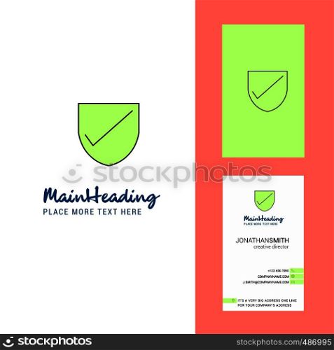 Sheild Creative Logo and business card. vertical Design Vector