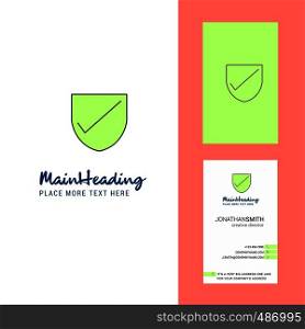 Sheild Creative Logo and business card. vertical Design Vector
