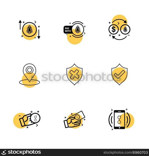sheild , navigation , golem ,  mobile,  money , coin ,icon, vector, design,  flat,  collection, style, creative,  icons