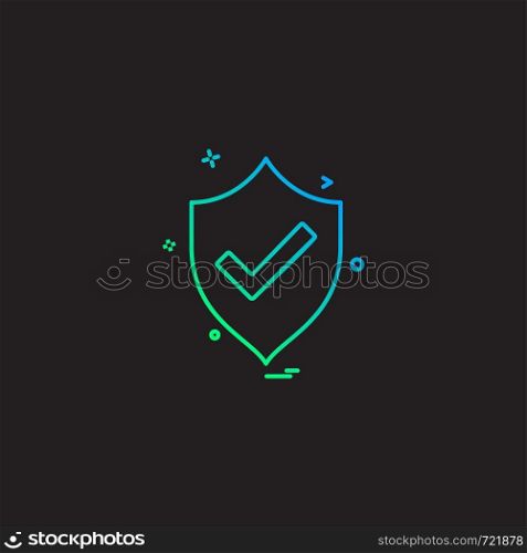 Sheild protected icon design vector