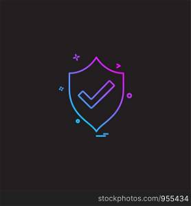 Sheild protected icon design vector
