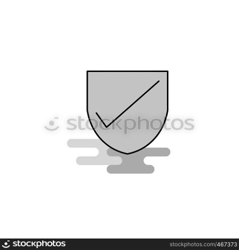 Sheild Web Icon. Flat Line Filled Gray Icon Vector