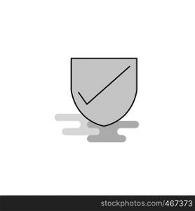 Sheild Web Icon. Flat Line Filled Gray Icon Vector