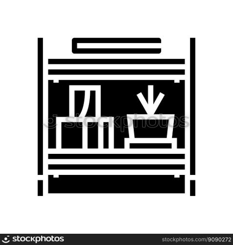 shelf bathroom interior glyph icon vector. shelf bathroom interior sign. isolated symbol illustration. shelf bathroom interior glyph icon vector illustration