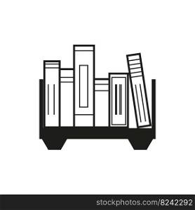 Shelf with books icon. Vector illustration. Stock image. EPS 10.. Shelf with books icon. Vector illustration. Stock image. 