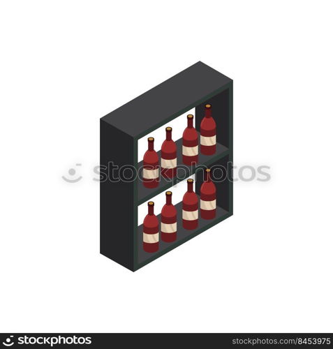 Shelf with isometric wines