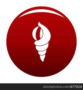 Shell as house icon. Simple illustration of shell as house vector icon for any design red. Shell as house icon vector red