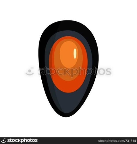 Shell with pearl icon. Flat illustration of shell with pearl vector icon for web. Shell with pearl icon, flat style