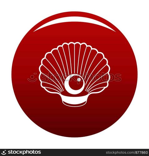 Shell with pearl icon. Simple illustration of shell with pearl vector icon for any design red. Shell with pearl icon vector red