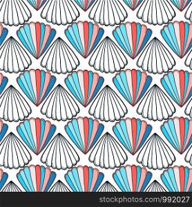 Shells seamless pattern. Nautical background in blue and peach colors. Seashells pattern design. Shells seamless pattern. Nautical background in blue and peach colors. Seashells pattern design.