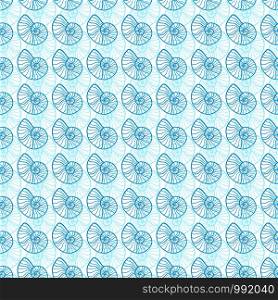 Shells seamless pattern. Nautical background in blue colors. Seashells pattern design. Shells seamless pattern. Nautical background in blue colors. Seashells pattern design.