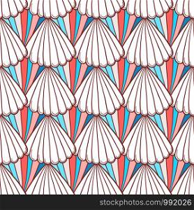 Shells seamless pattern. Summer background in warm colors. Seashells pattern design. Shells seamless pattern. Summer background in warm colors. Seashells pattern design.