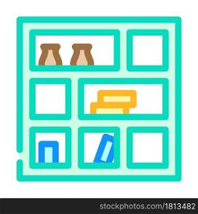 shelves furniture color icon vector. shelves furniture sign. isolated symbol illustration. shelves furniture color icon vector illustration