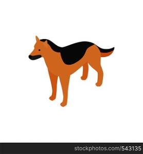 Shepherd dog icon in isometric 3d style isolated on white background. Animals symbol . Shepherd dog icon, isometric 3d style