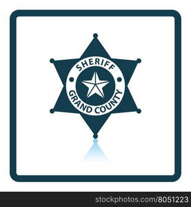 Sheriff badge icon. Shadow reflection design. Vector illustration.