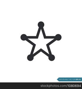 Sheriff Star Icon Vector Template Illustration Design