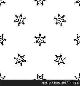 Sheriff star pattern repeat seamless in black color for any design. Vector geometric illustration. Sheriff star pattern seamless black