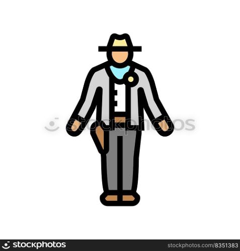 sheriff western color icon vector. sheriff western sign. isolated symbol illustration. sheriff western color icon vector illustration