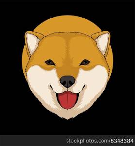 Shiba inu dog head vector illustration
