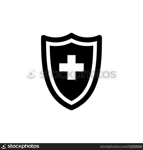 shield and check plus icon design vector logo template EPS 10