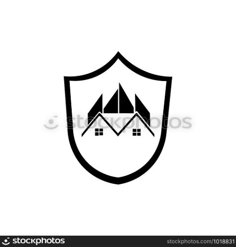 shield and house logo vector