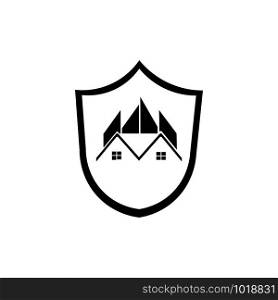 shield and house logo vector