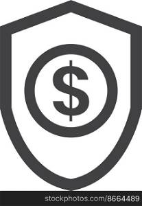 shield and money illustration in minimal style isolated on background