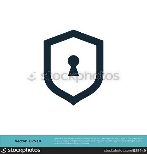 Shield and Padlock Icon Vector Logo Template Illustration Design. Vector EPS 10.