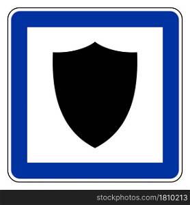 Shield and road sign