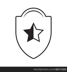 Shield and Star icon vector illustration symbol design