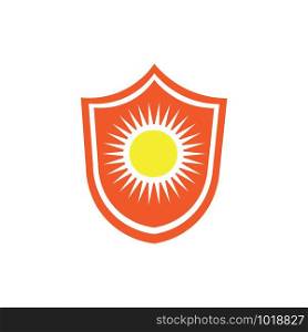 shield and sun logo vector