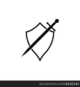 shield and sword icon vector illustration logo template