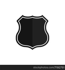 Shield button on white background. Security vector icon. Vector symbol, badge, logo.