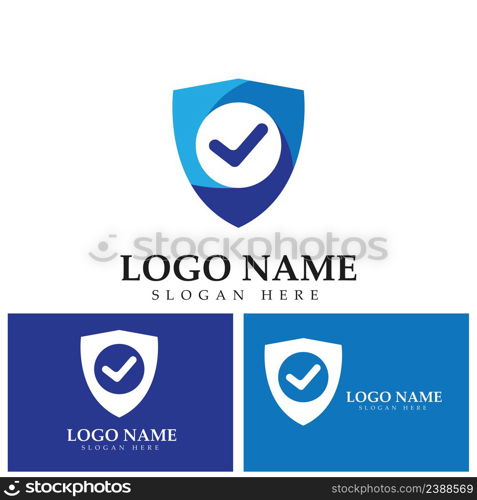 Shield Check Mark Logo Design Template